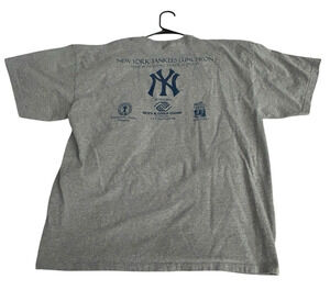 New York Yankees Luncheon 2009 Heather Gray T-Shirt Men Size Xl Gildan Very Rare
